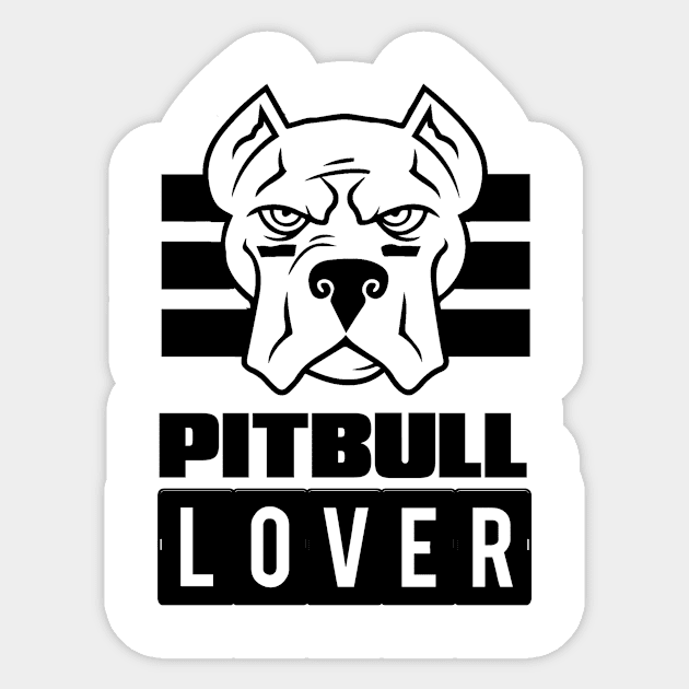 Pitbull Lover (Black) Sticker by helloshirts